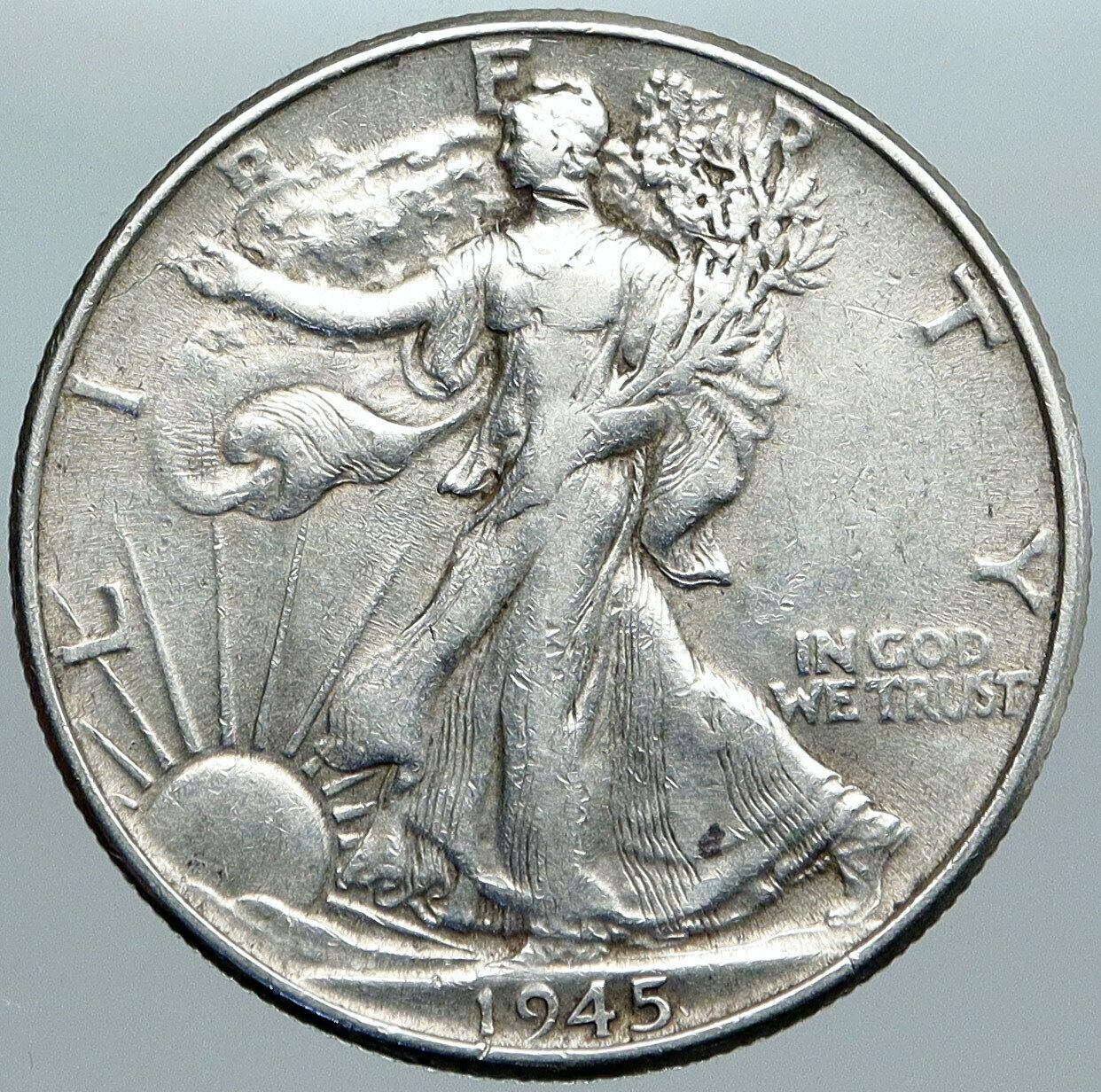 1945P UNITED STATES US Silver WALKING LIBERTY Half Dollar Coin BALD EAGLE i88949