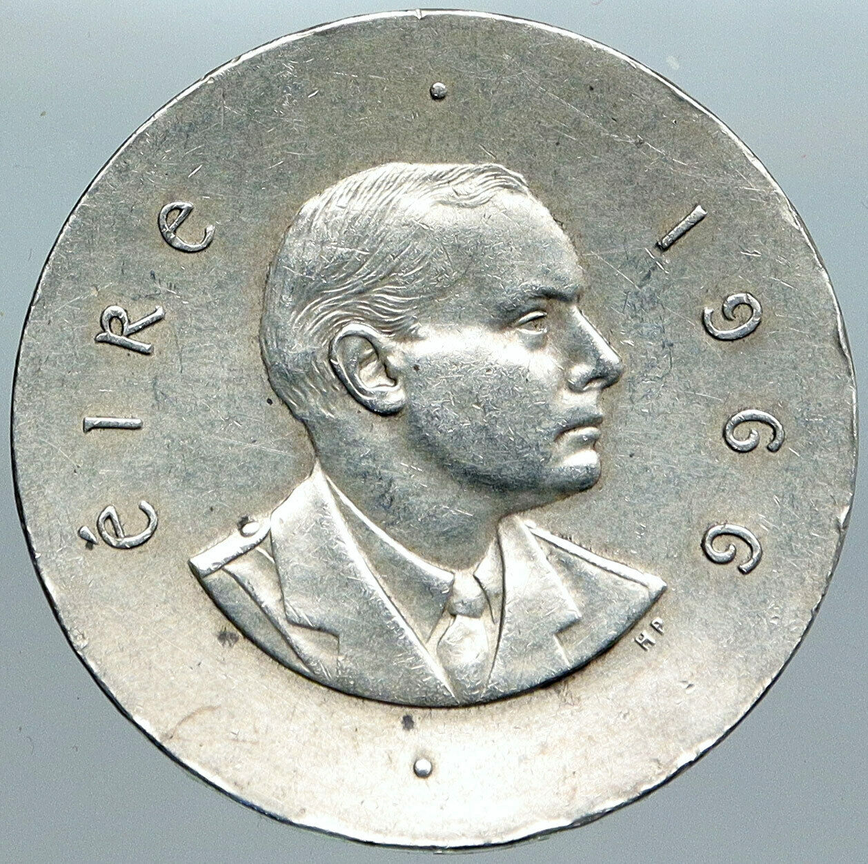 1966 IRELAND Easter Rising w PEARSE Irish Antique Silver 10 Shilling Coin i88953