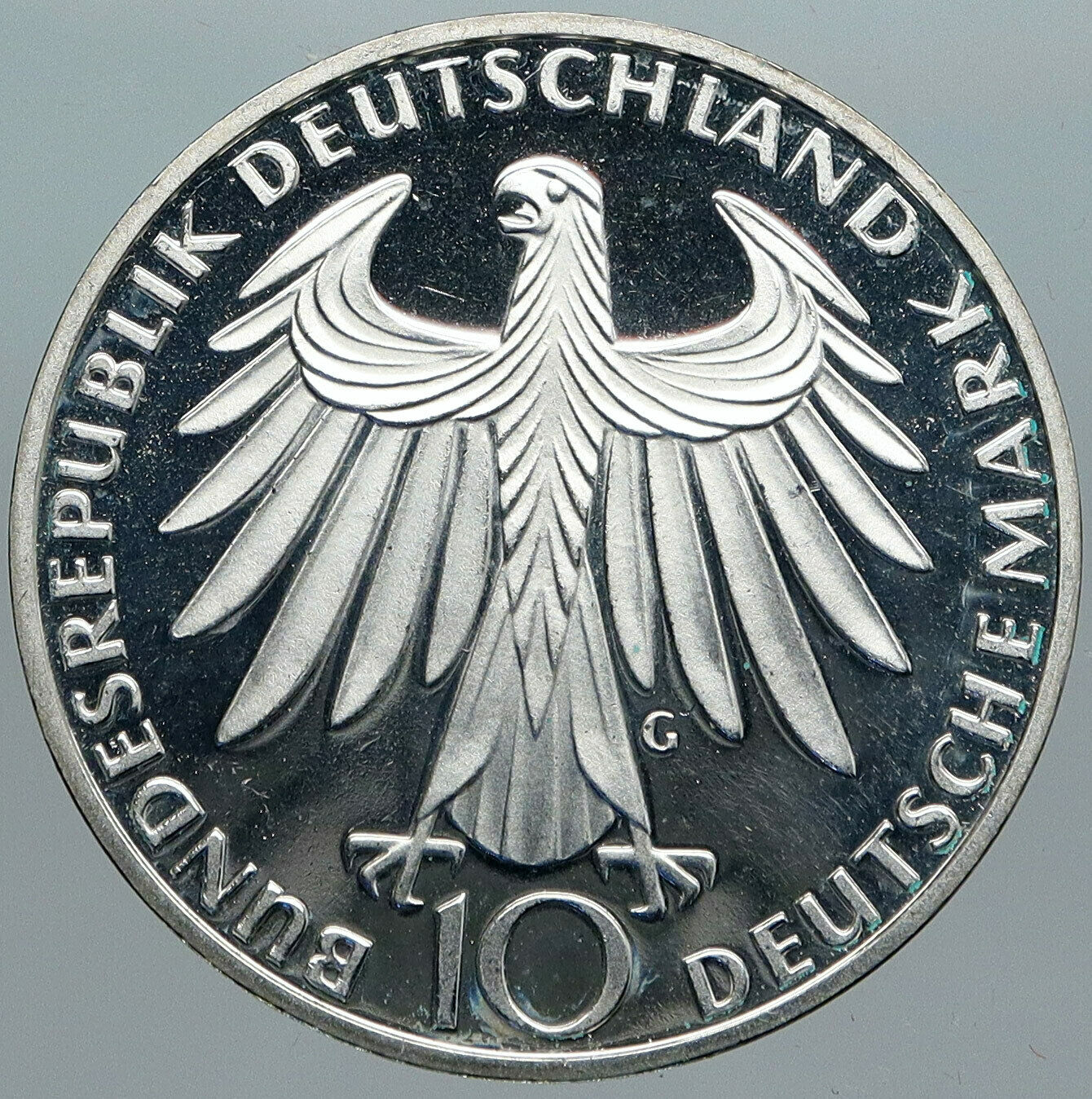 1972 Germany Munich Summer Olympics XX ATHLETES Proof Silver 10 Mark Coin i88960