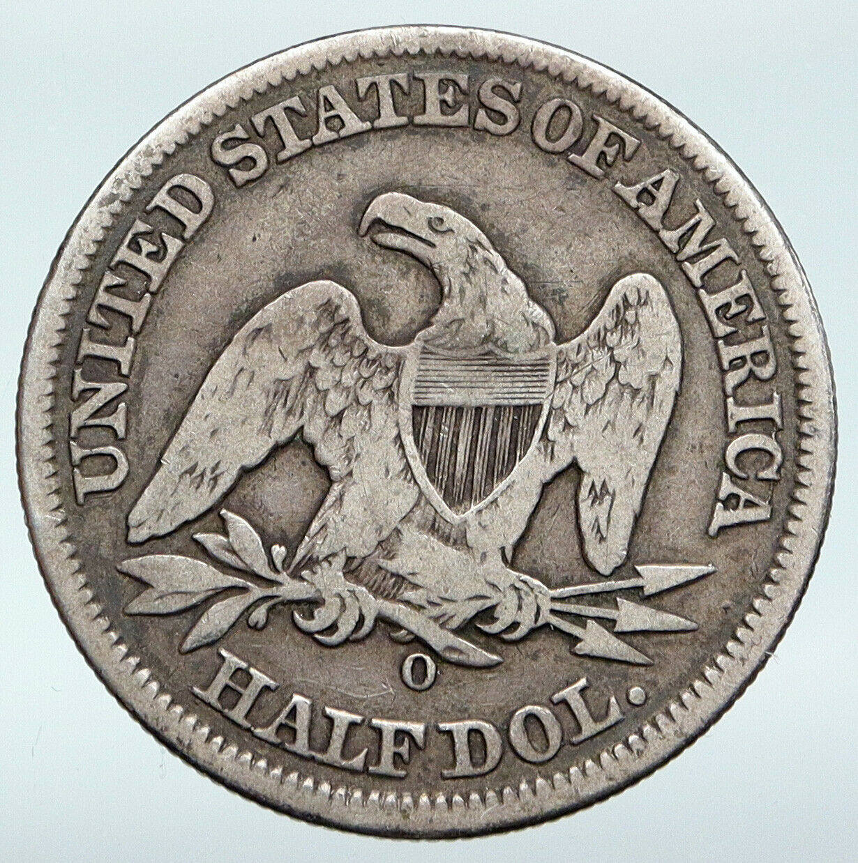 1854 O UNITED STATES US Silver SEATED LIBERTY Half Dollar Coin w EAGLE i89770