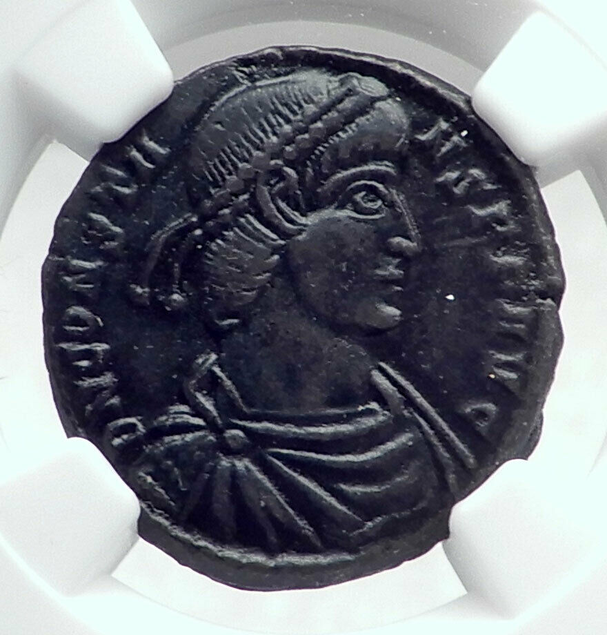 CONSTANS Authentic Ancient SOLDIERS w EMPEROR on GALLEY Roman Coin NGC i81379