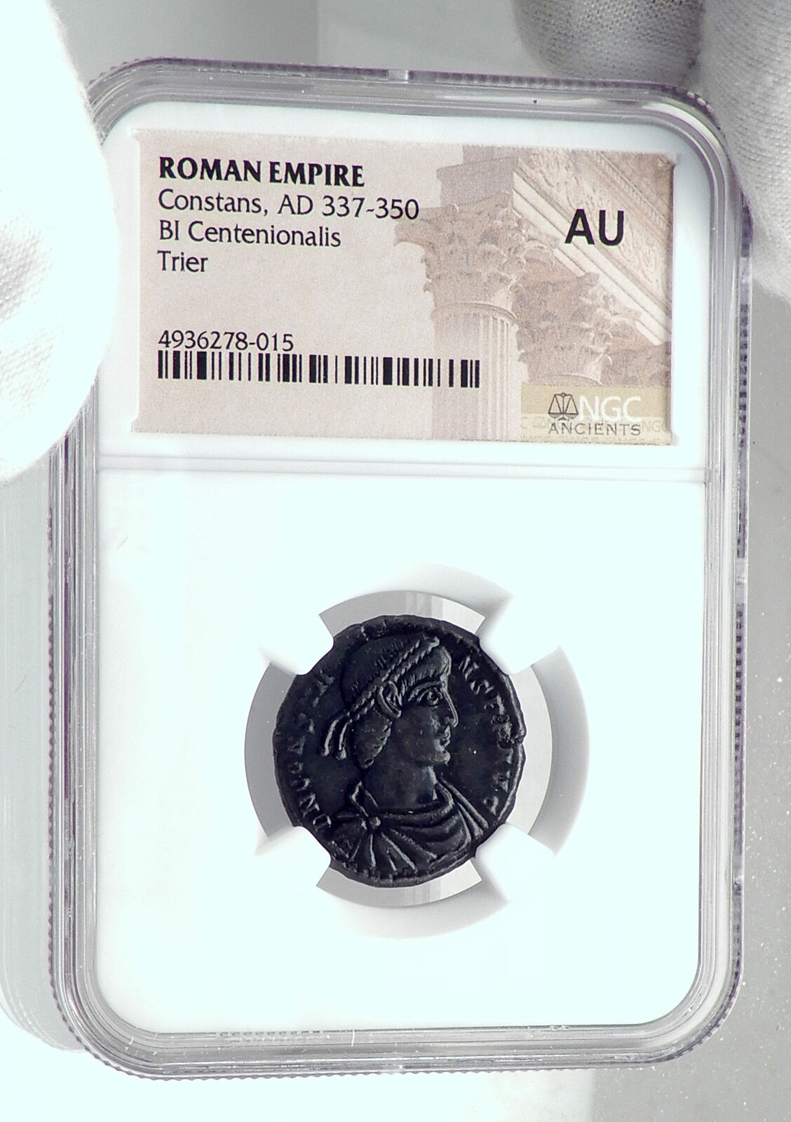 CONSTANS Authentic Ancient SOLDIERS w EMPEROR on GALLEY Roman Coin NGC i81379