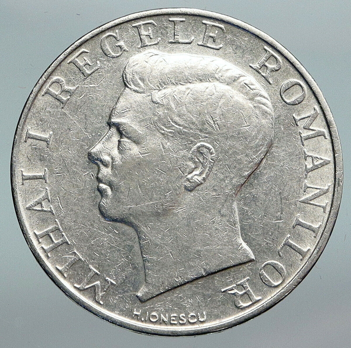 1941 ROMANIA King Charles II Shield VINTAGE Silver 250 Lei Romanian Coin i90305