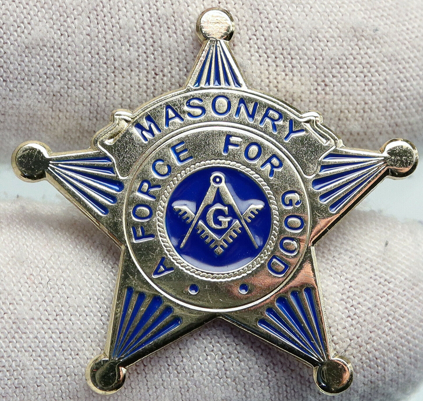 2017 USA FREEMASON Police A FORCE FOR GOOD Blue G Badge Scottish Rite Pin i90401