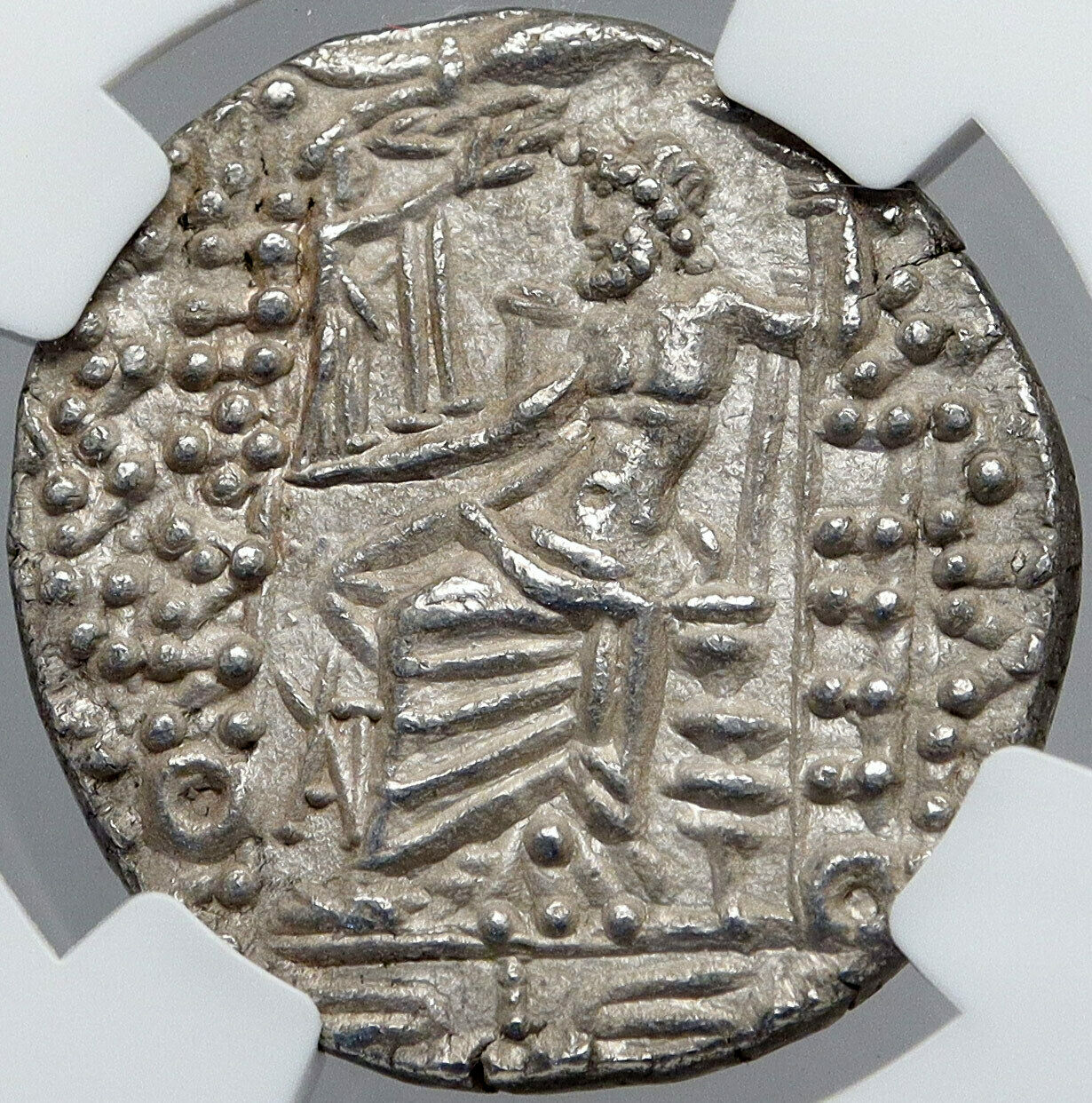 ANTIOCH Roman under EMPEROR LABLENUS Vintage ANCIENT OLD Silver Coin NGC i87726