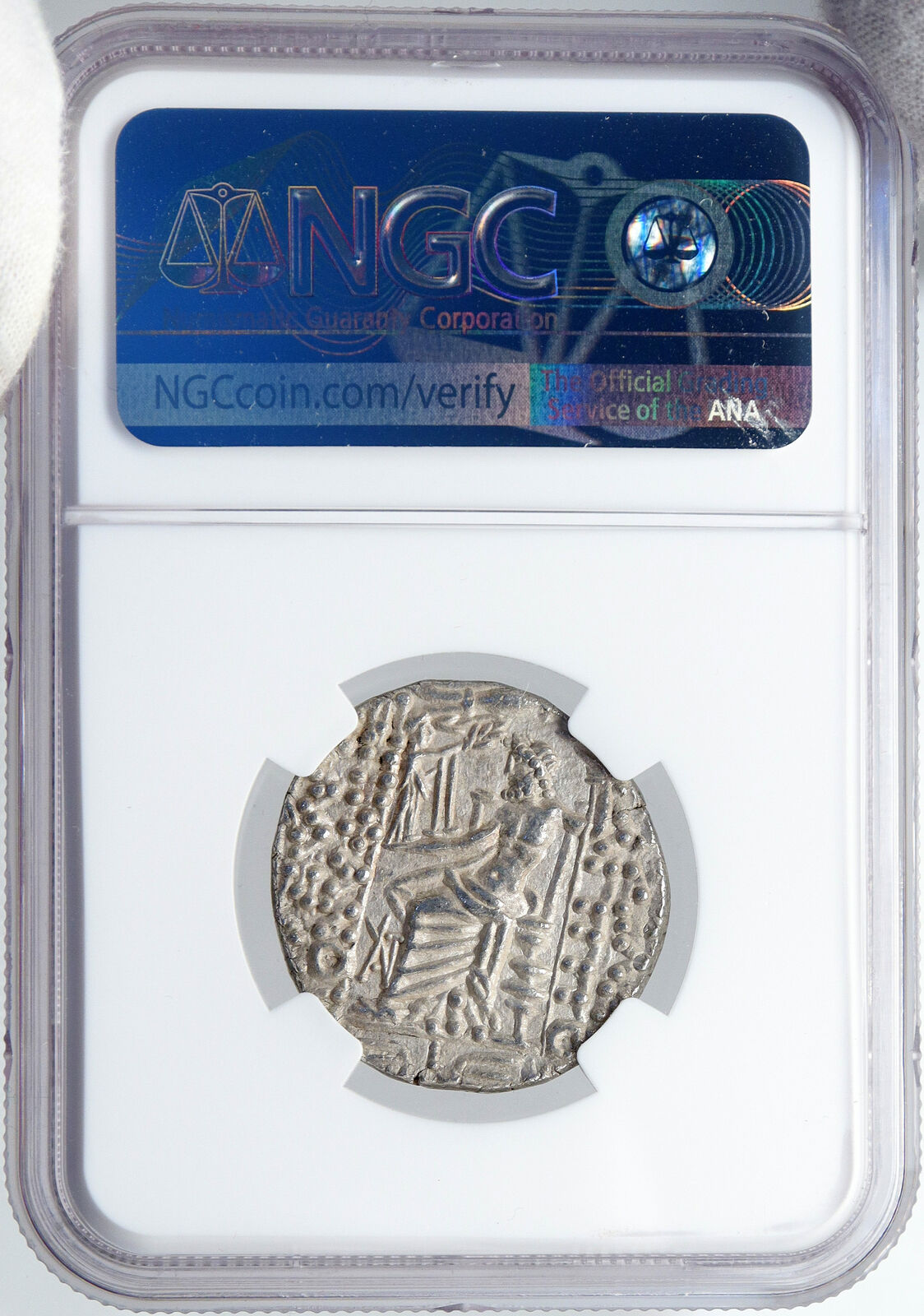 ANTIOCH Roman under EMPEROR LABLENUS Vintage ANCIENT OLD Silver Coin NGC i87726