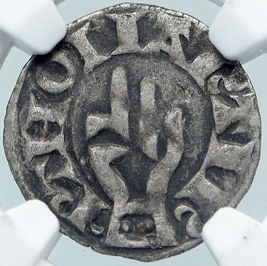 1200AD FRANCE Archbishopric BESANCON Old Silver Denier Medieval NGC Coin i87711