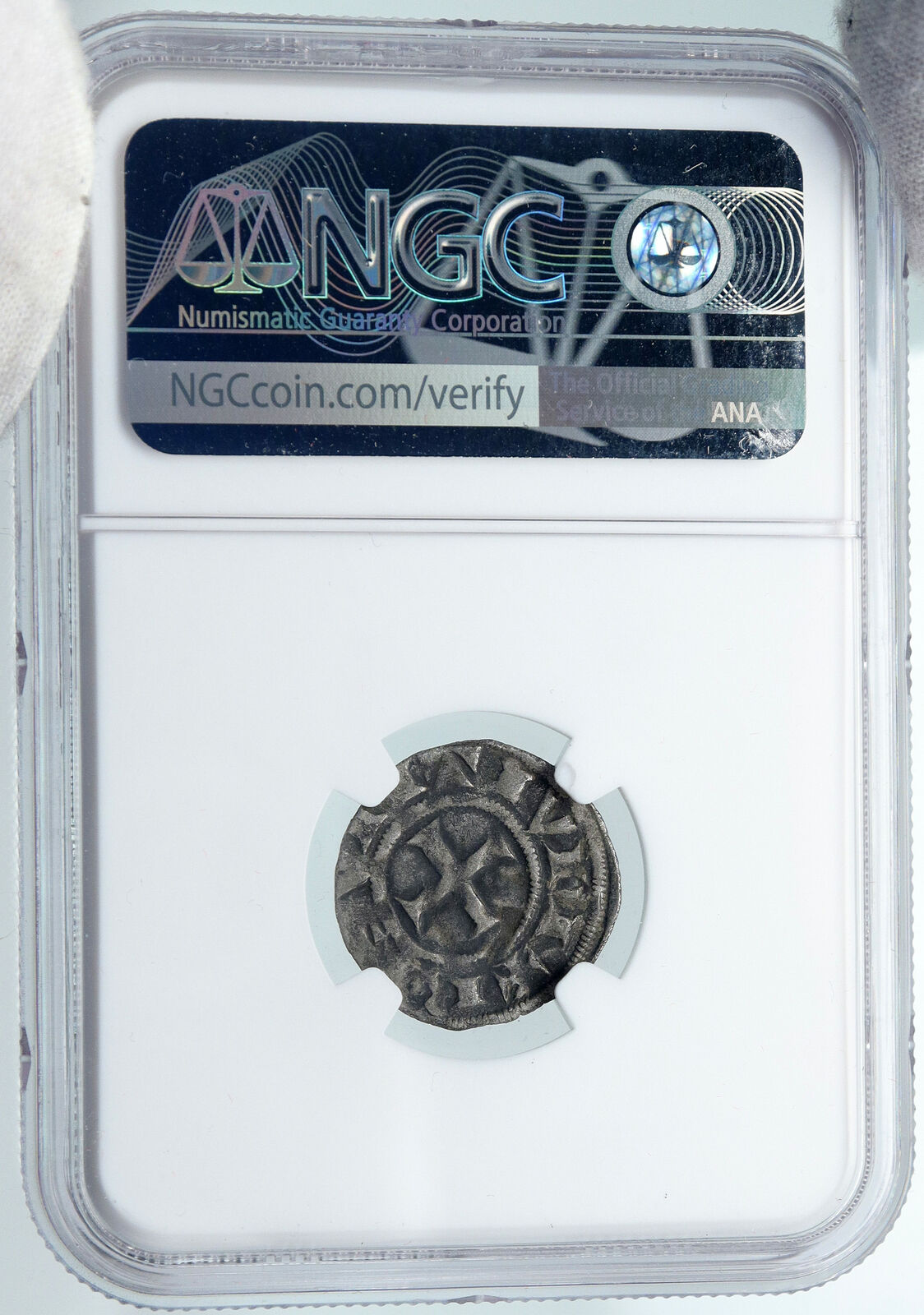 1200AD FRANCE Archbishopric BESANCON Old Silver Denier Medieval NGC Coin i87711