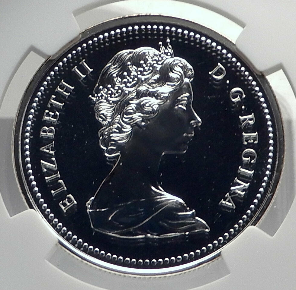 1975 CANADA UK Queen Elizabeth II Calgary 100Y Proof-like Silver Coin NGC i79865