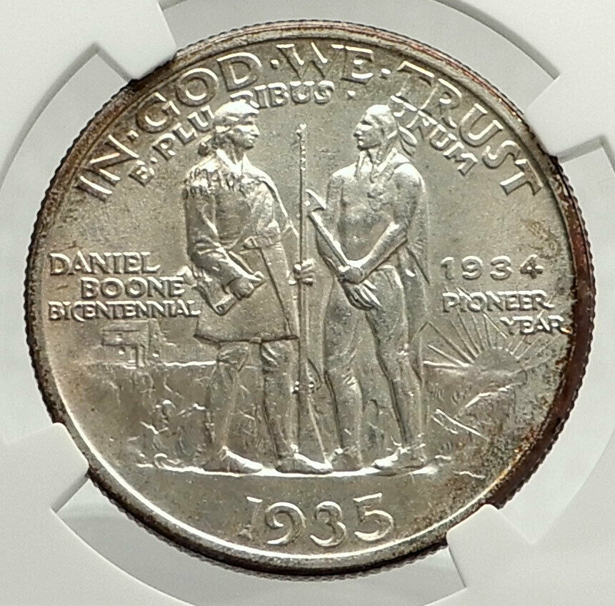 1935 DANIEL BOONE 200th Commemorative US Silver Half Dollar Coin NGC MS i76473