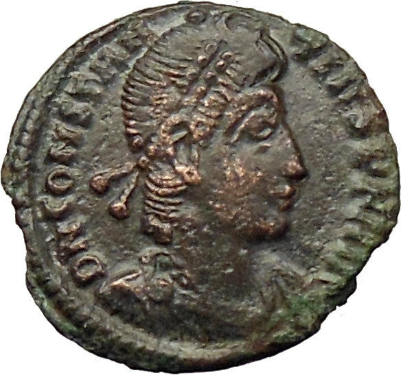 CONSTANTIUS II Constantine the Great son Ancient Roman Coin Horse man i29801