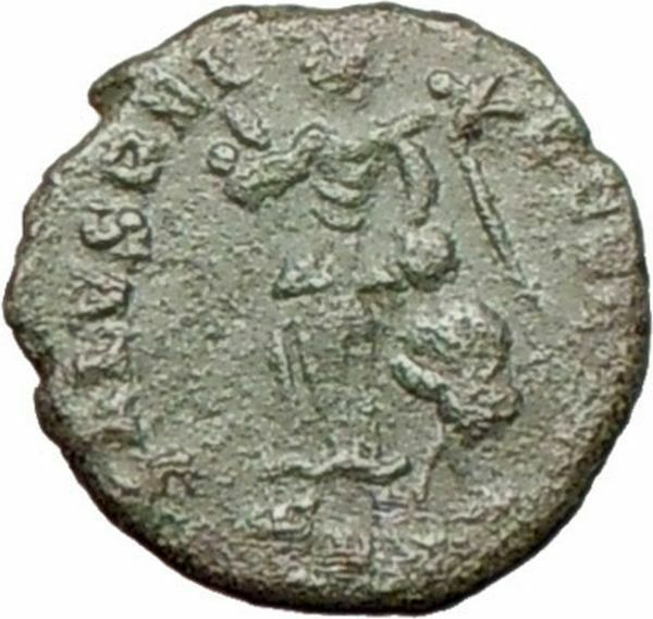 Honorius 395AD Original Ancient Roman Coin Victory w trophy Rare i27963