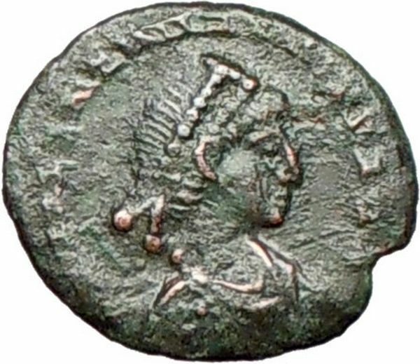 VALENTINIAN II 388AD Ancient Roman Coin Victory Nike w trophy i27923