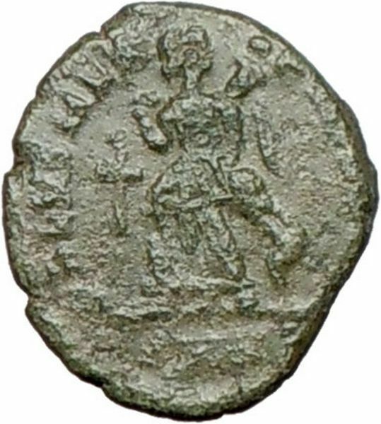 THEODOSIUS I the Great 383AD Ancient Roman Coin CROSS Victory Nike i25307