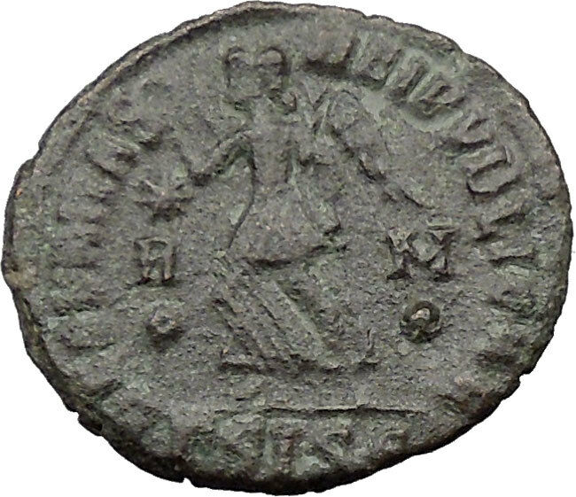 VALENTINIAN I 364AD Ancient Roman Coin ANGEL VICTORY Nike i32444