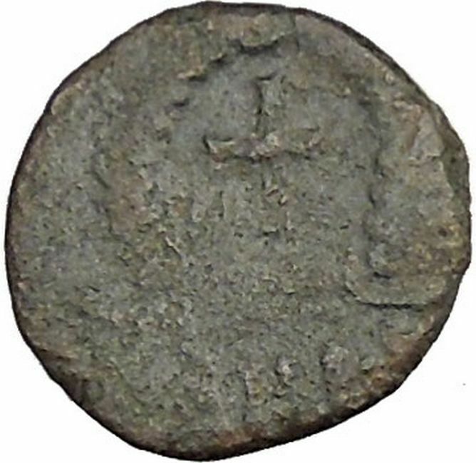 THEODOSIUS II 425AD Ancient Roman Coin Cross within wreath of success i32916