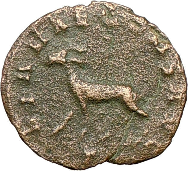 GALLIENUS son of Valerian I 267AD Rare Ancient Roman Coin Antelope i27426