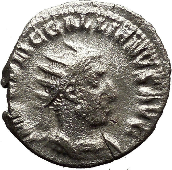 GALLIENUS son of Valerian I Silver Rare Ancient Roman Coin Virtus Cult i34145