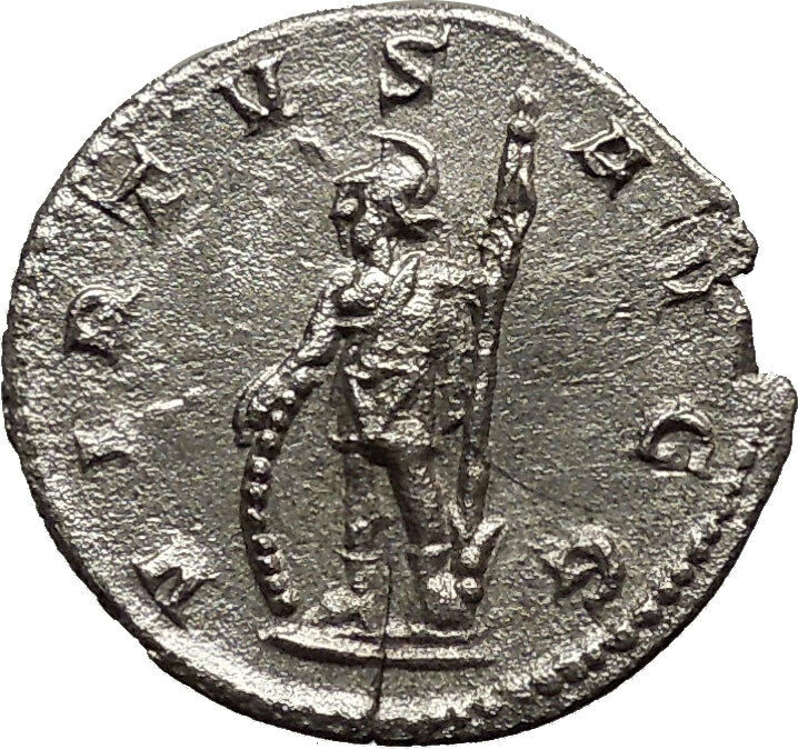 GALLIENUS son of Valerian I Silver Rare Ancient Roman Coin Virtus Cult i34145