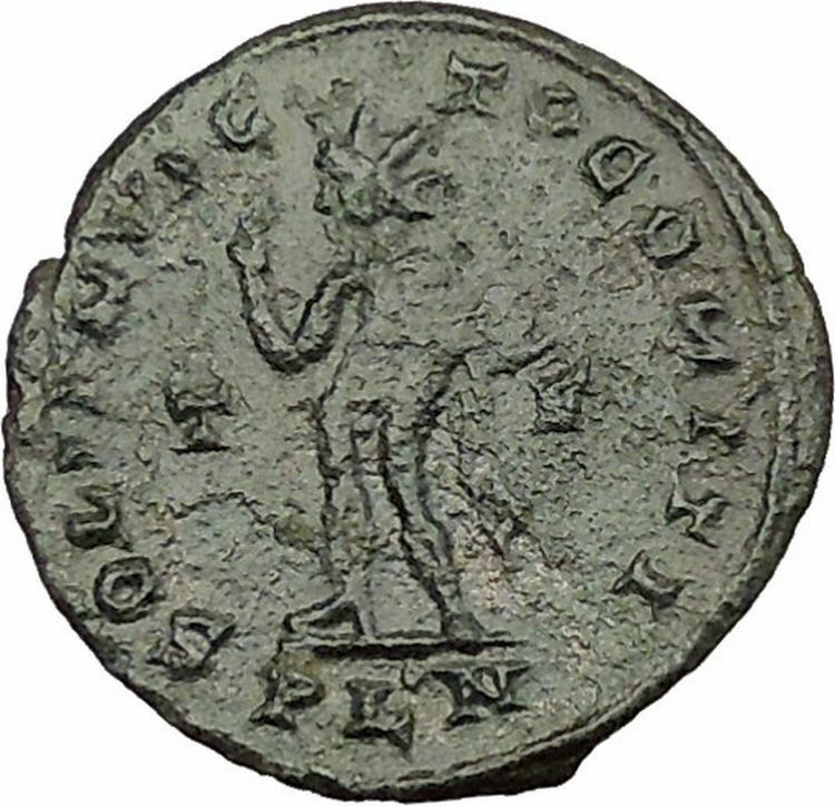 Constantine I the Great Ancient Roman Coin Sol with globe Sun God Cult i39209