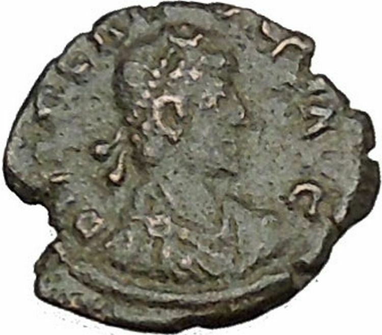 ARCADIUS 383AD Ancient Roman Coin VICTORY Nike Cult i40433