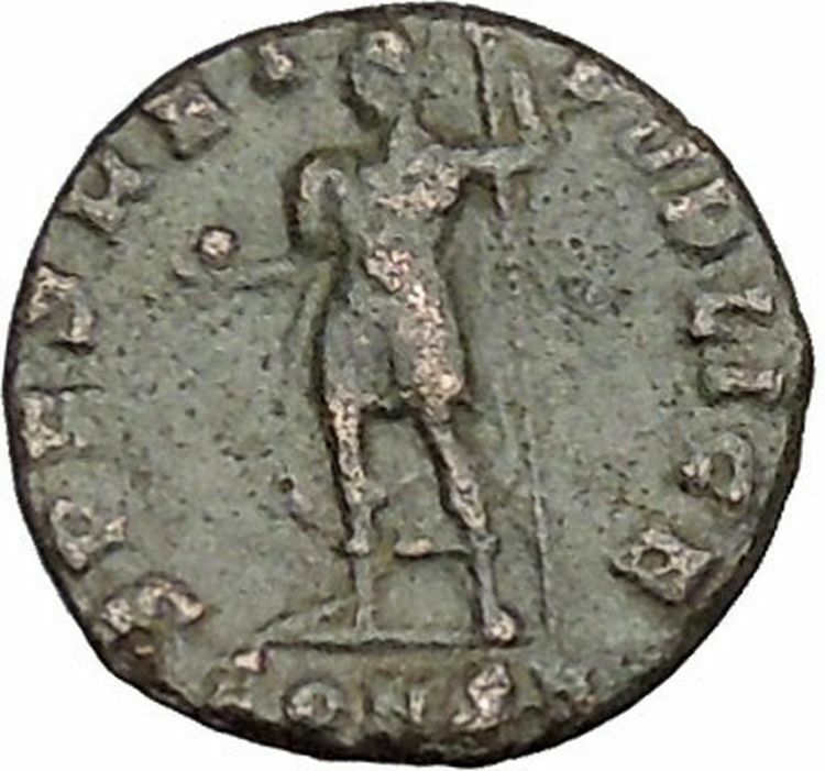 CONSTANTIUS II Constantine the Great son w globe Ancient Roman Coin i40441