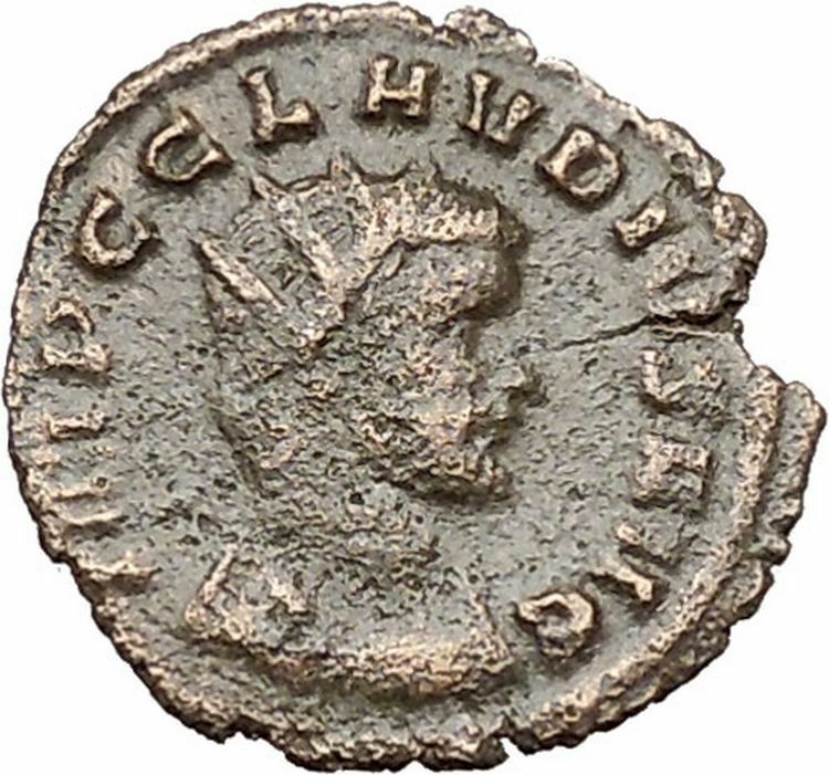 Claudius II Gothicus 268AD Ancient Roman Coin Ares Mars War God Cult i40810