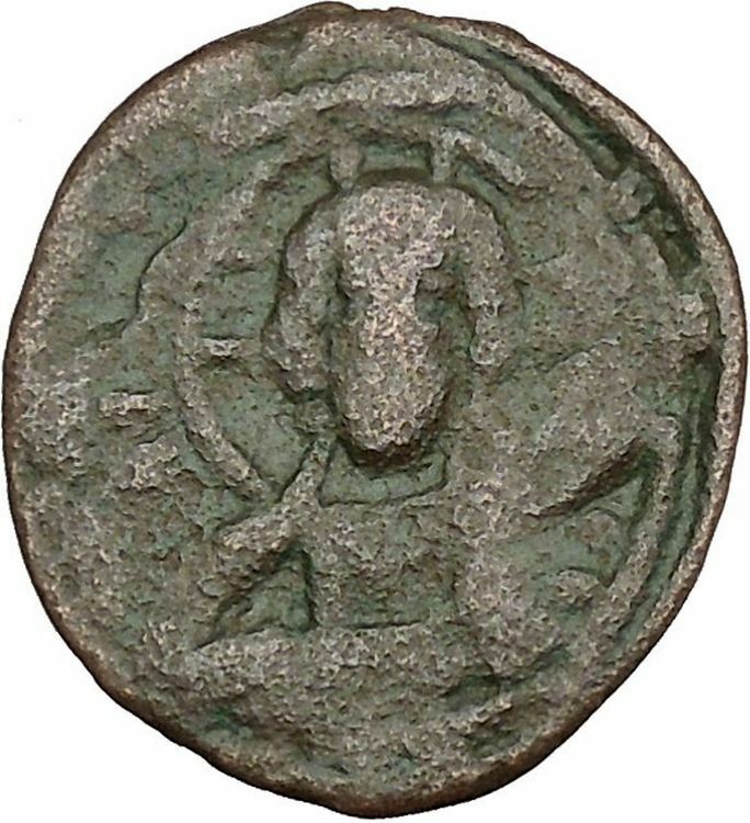 JESUS CHRIST Class G Anonymous 1068AD VIRGIN ORANS Byzantine Follis Coin i41853