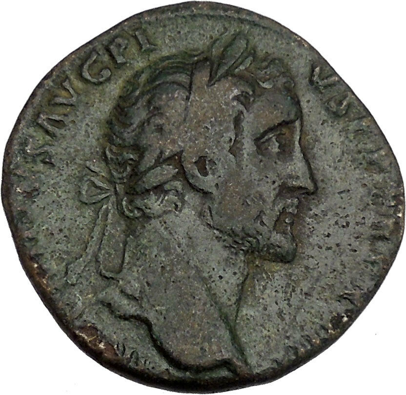 Antoninus Pius Marcus Aurelius Father Big Sestertius Ancient Roman Coin i42153