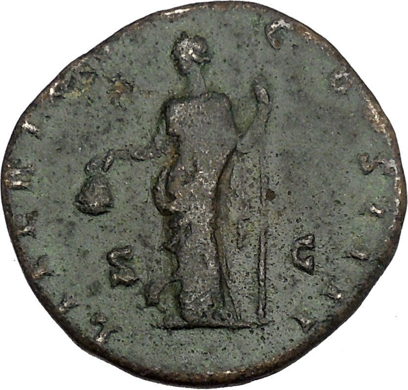 Antoninus Pius Marcus Aurelius Father Big Sestertius Ancient Roman Coin i42153