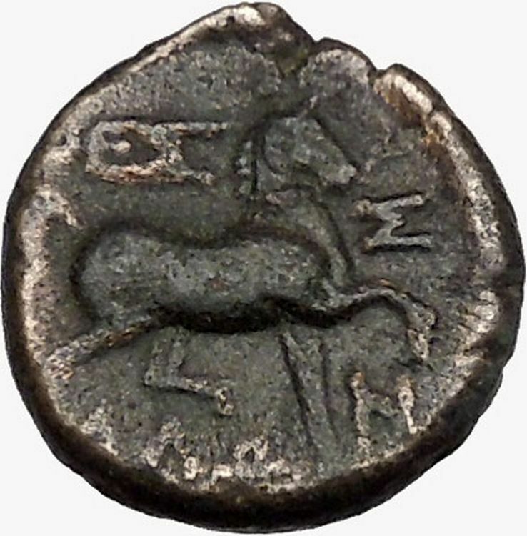 THESSALIAN LEAGUE Larissa 196BC Greek Coin ATHENA APOLLO Healer Cult i43398