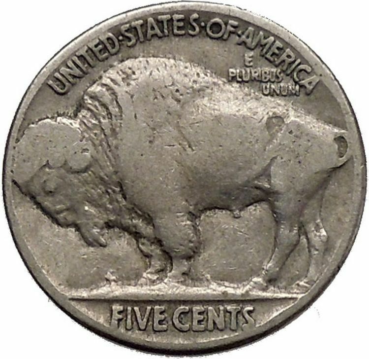 1935 BUFFALO NICKEL 5 Cents of United States of America USA Antique Coin i43783