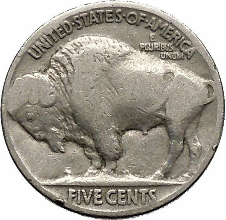 1927 BUFFALO NICKEL 5 Cents of United States of America USA Antique Coin i43697