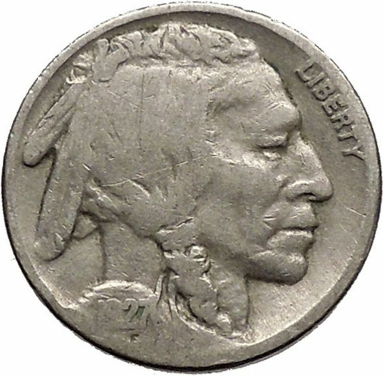 1927 BUFFALO NICKEL 5 Cents of United States of America USA Antique Coin i43697