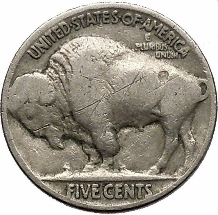 1934 BUFFALO NICKEL 5 Cents of United States of America USA Antique Coin i43759