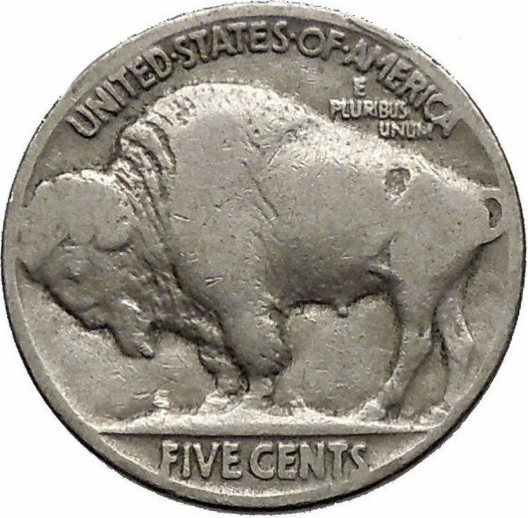 1929 BUFFALO NICKEL 5 Cents of United States of America USA Antique Coin i43721