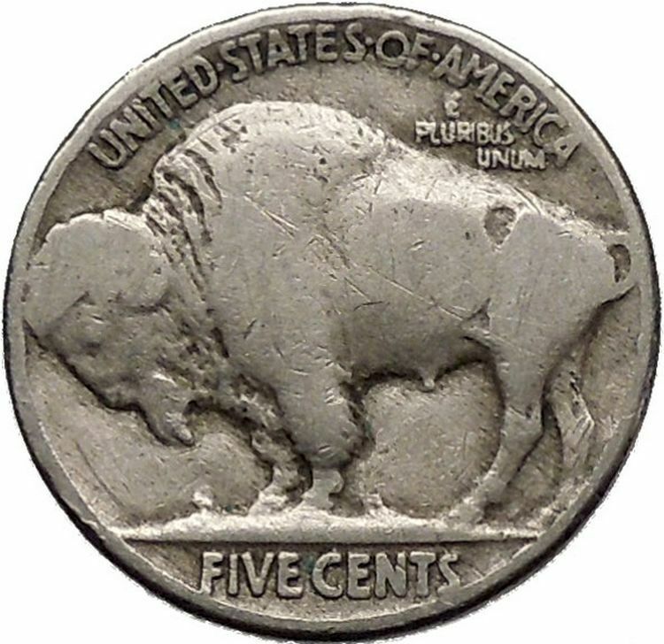 1929 BUFFALO NICKEL 5 Cents of United States of America USA Antique Coin i43725