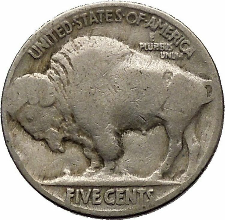 1929 BUFFALO NICKEL 5 Cents of United States of America USA Antique Coin i43736