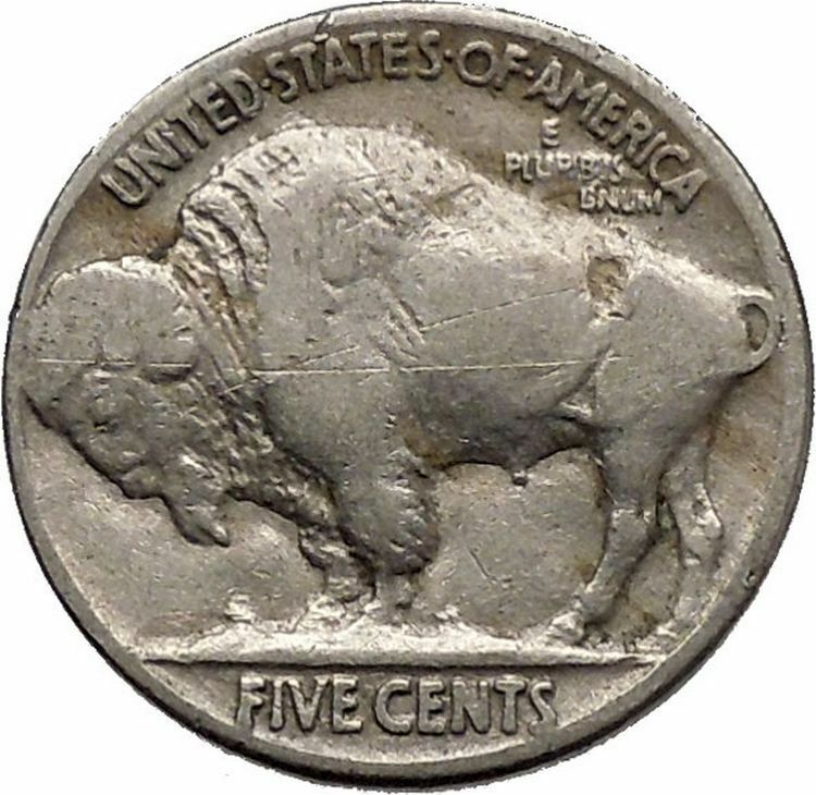 1935 BUFFALO NICKEL 5 Cents of United States of America USA Antique Coin i43777