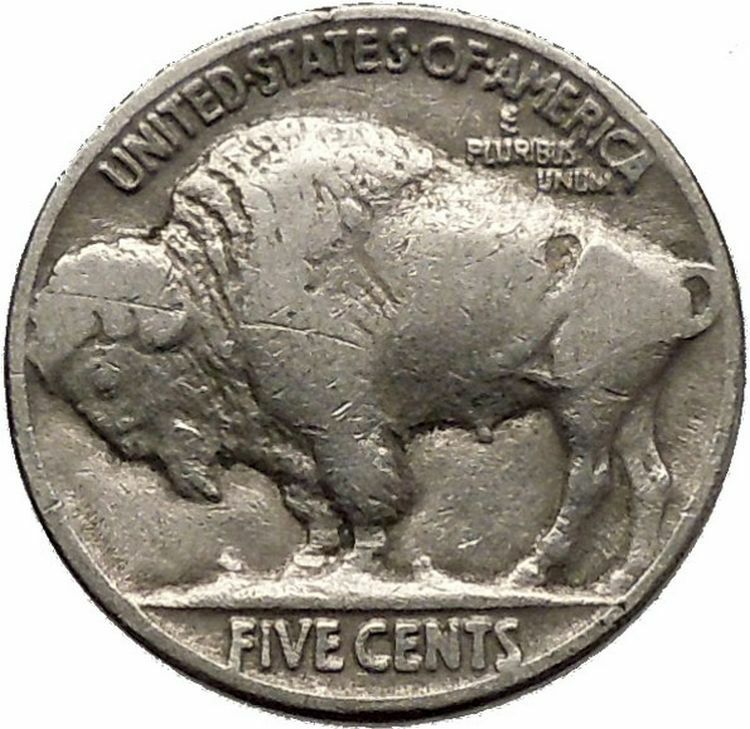 1936 BUFFALO NICKEL 5 Cents of United States of America USA Antique Coin i43832