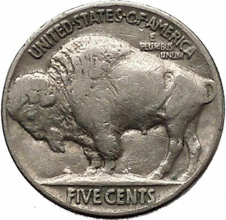 1937 BUFFALO NICKEL 5 Cents of United States of America USA Antique Coin i43873