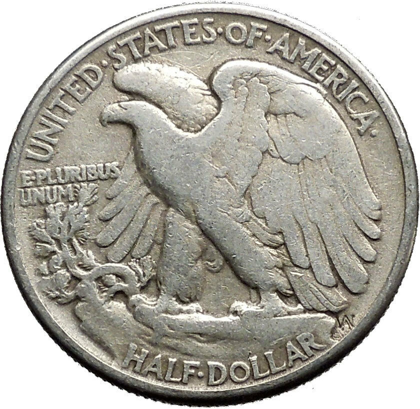 1945 WALKING LIBERTY Half Dollar Bald Eagle United States Silver Coin i44689