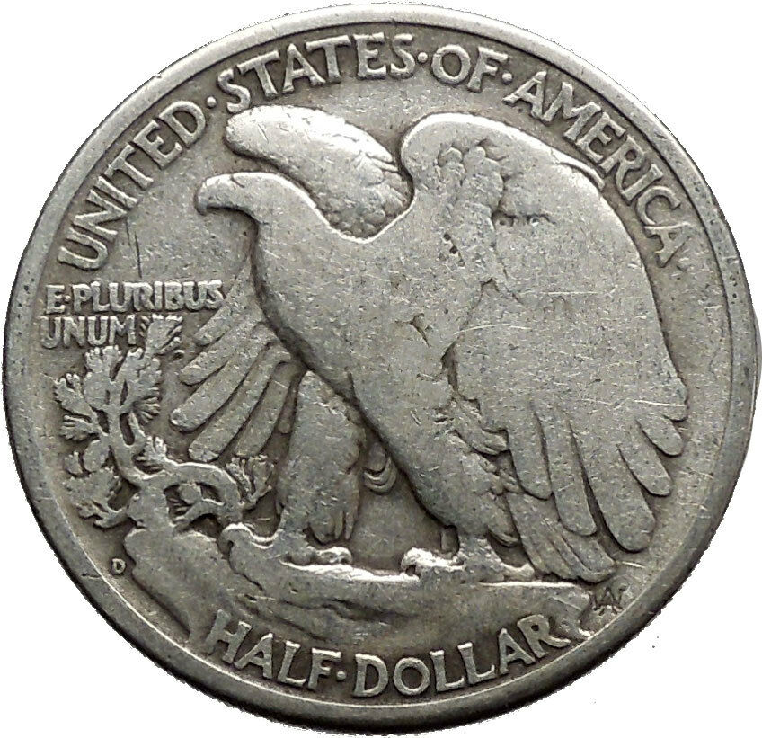 1944 WALKING LIBERTY Half Dollar Bald Eagle United States Silver Coin i44703