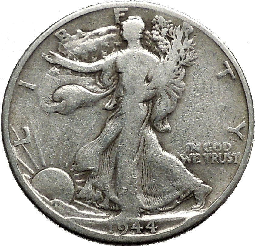 1944 WALKING LIBERTY Half Dollar Bald Eagle United States Silver Coin i44703