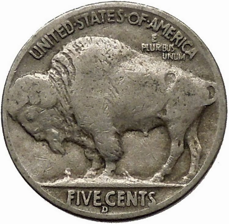 1937D BUFFALO NICKEL 5 Cents of United States of America USA Antique Coin i43906