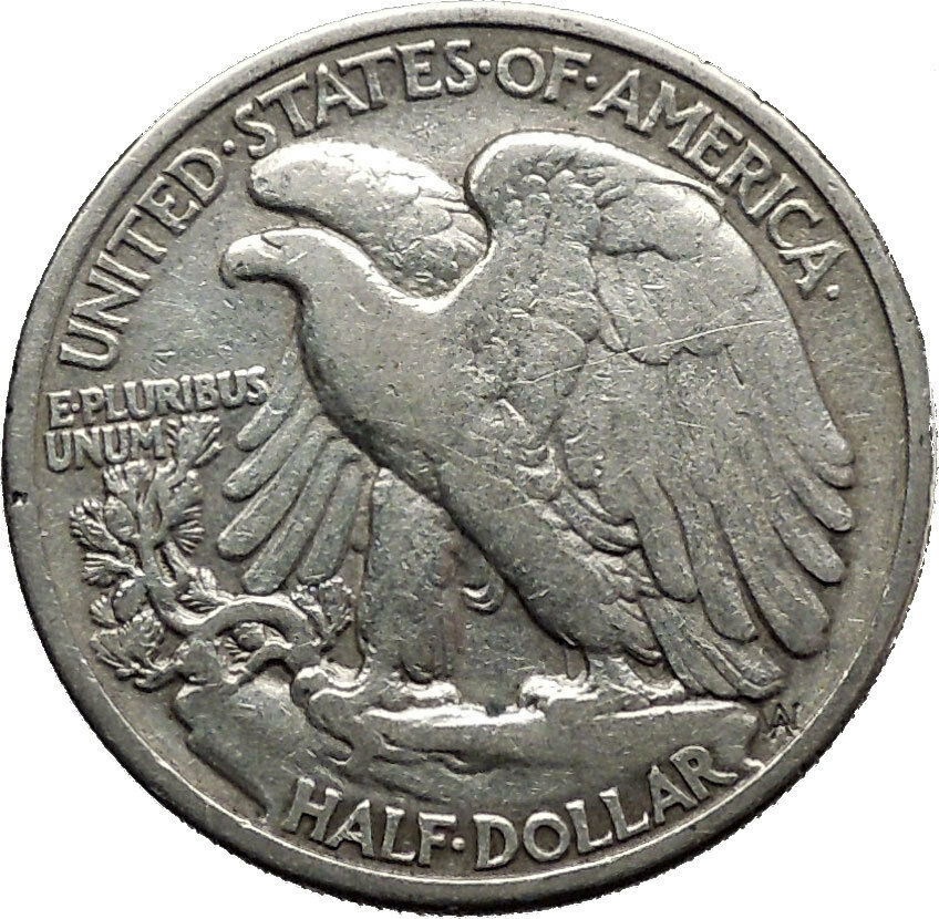 1935 WALKING LIBERTY Half Dollar Bald Eagle United States Silver Coin i45156