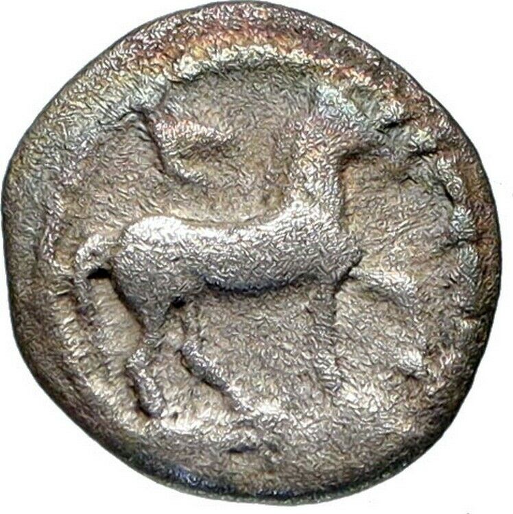 Larissa in Thessaly 460BCObol Horse Lion Hydira Ancient Silver Greek Coin i46757