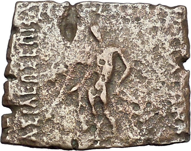 Apollodotos I 174BC Baktrian Indo Greek King of India Apollo Ancient Coin i46915