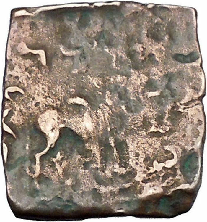 DIOMEDES 115BC Indo Greek Kingdom India DIOSCURI GEMENI BULL Ancient Coin i47080