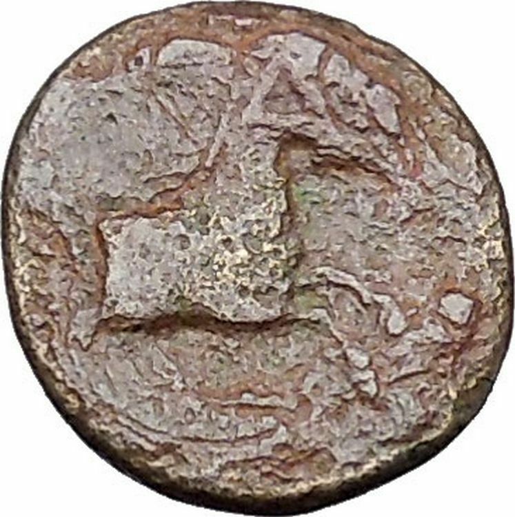 Kolophon in Ionia 350BC RARE Ancient Greek Coin Apollo Galloping horse i47267